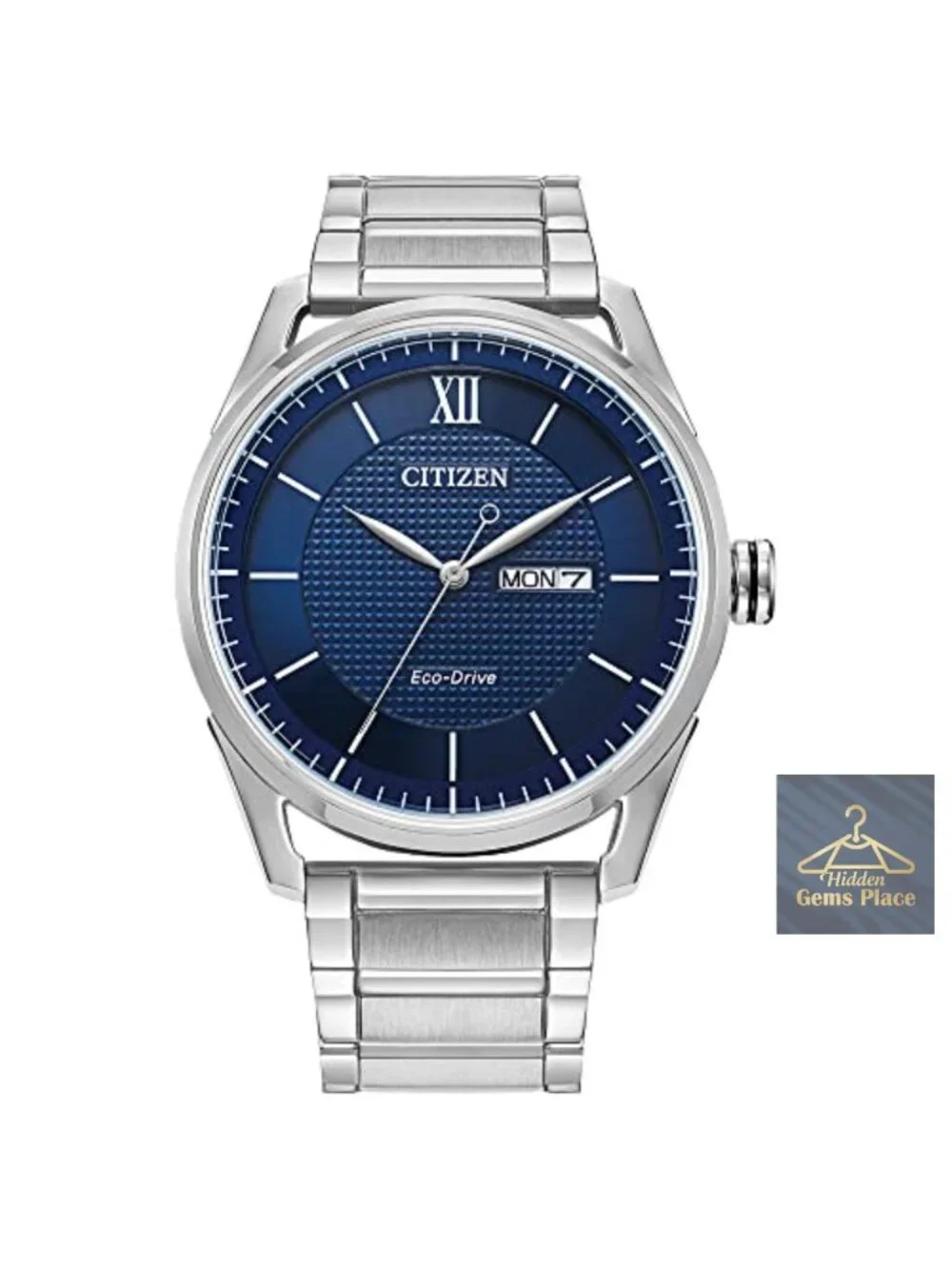 Men's Eco-Drive Watch Stainless Steel Day Date 100m Water Resistant
